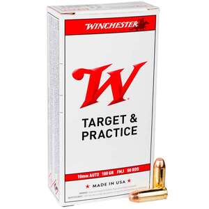 Winchester Target 10mm Auto 180gr FMJ Handgun Ammo - 50 Rounds