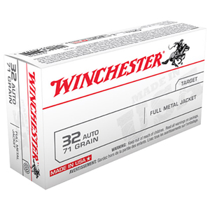 Winchester Target 32 Auto (ACP) 71gr FMJ Handgun Ammo - 50 Rounds Winchester Target 32 Auto (ACP) 71gr FMJ Handgun Ammo - 50 Rounds