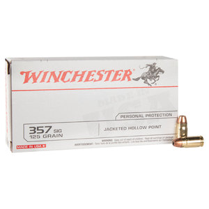Winchester Target 357 Sig 125gr JHP Handgun Ammo - 50 Rounds