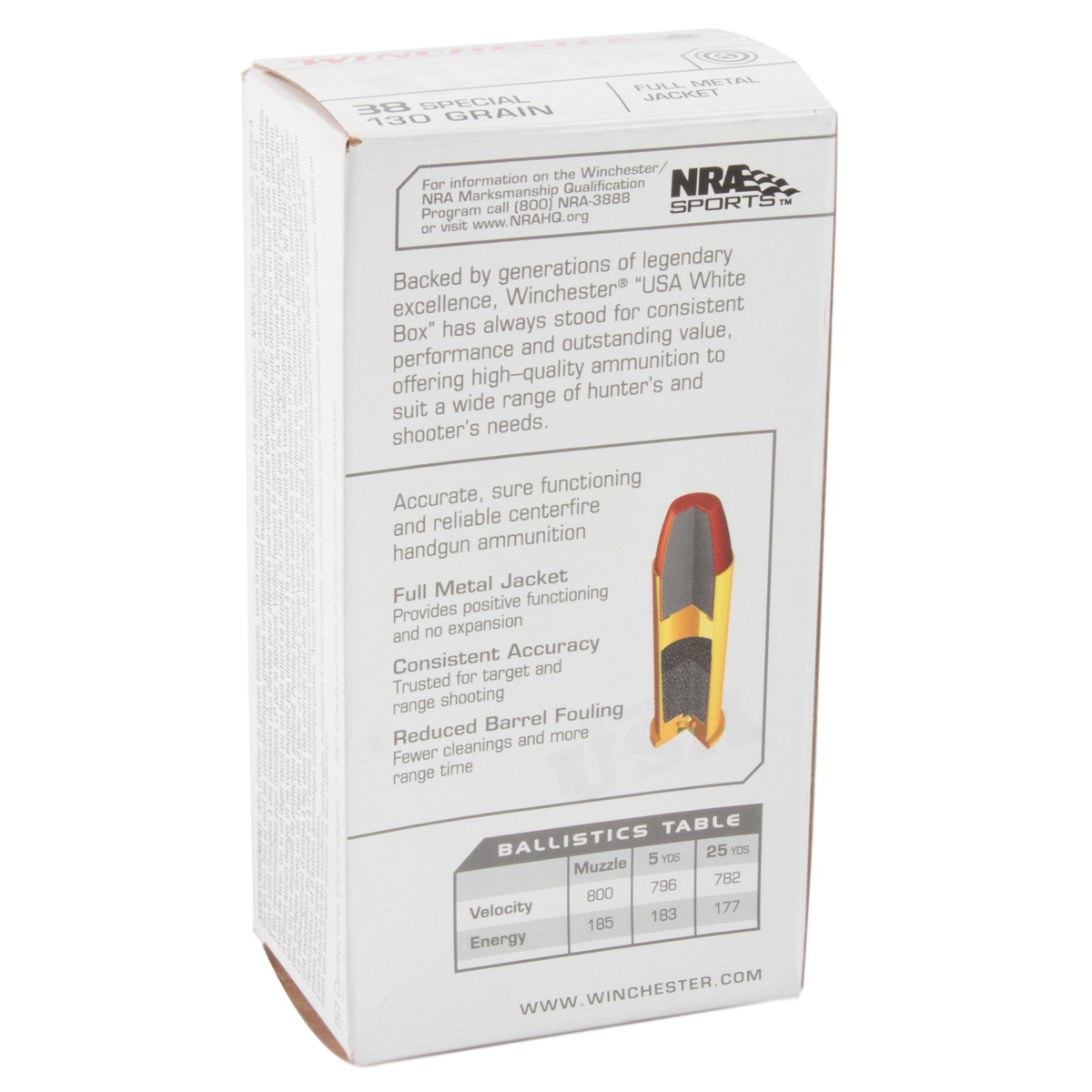 Winchester Target 38 Special 130gr FMJ Handgun Ammo - 50 Rounds Winchester Target 38 Special 130gr FMJ Handgun Ammo - 50 Rounds