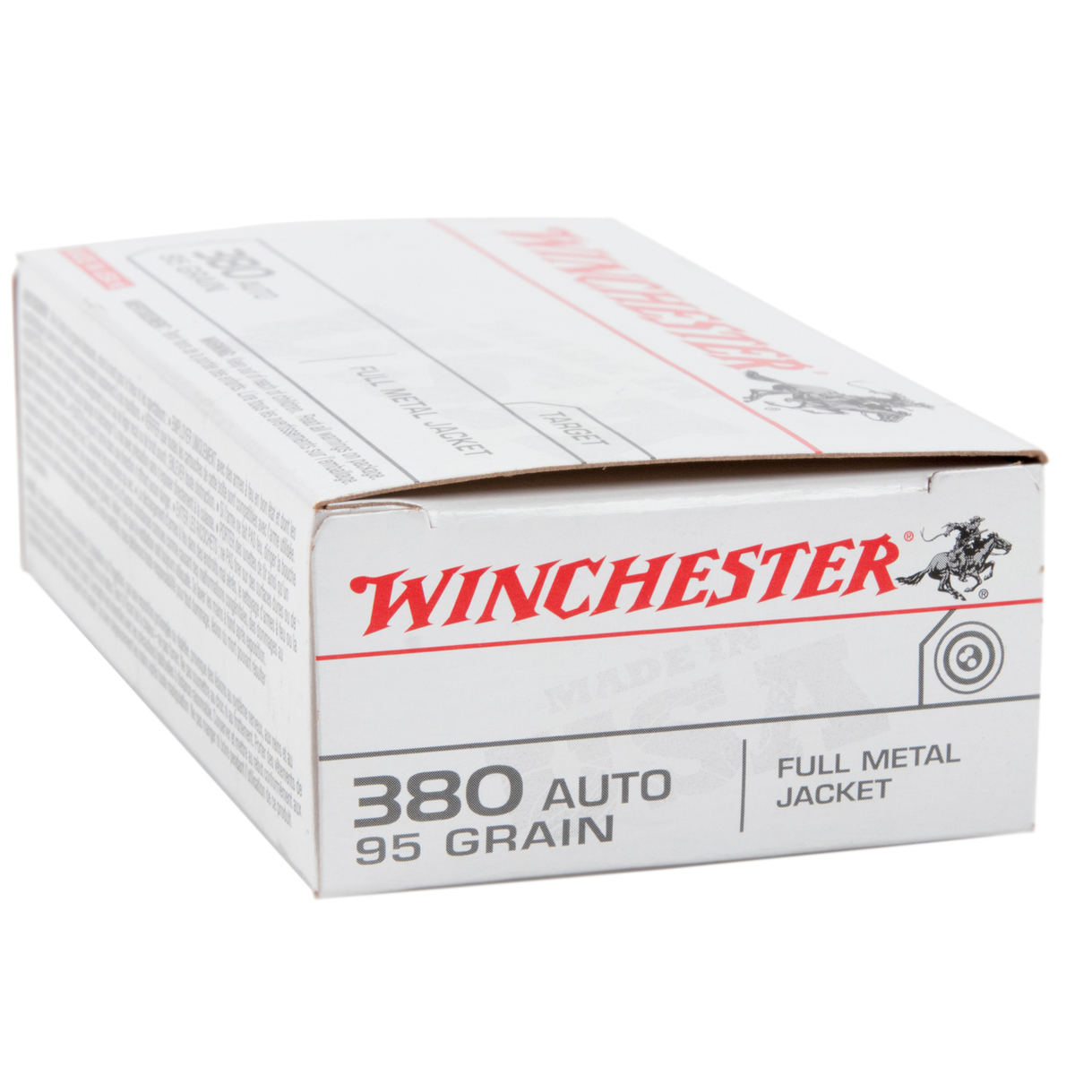 Win Target Winchester Target 380 Auto (ACP) 95gr FMJ Handgun Ammo - 50 Rounds ...