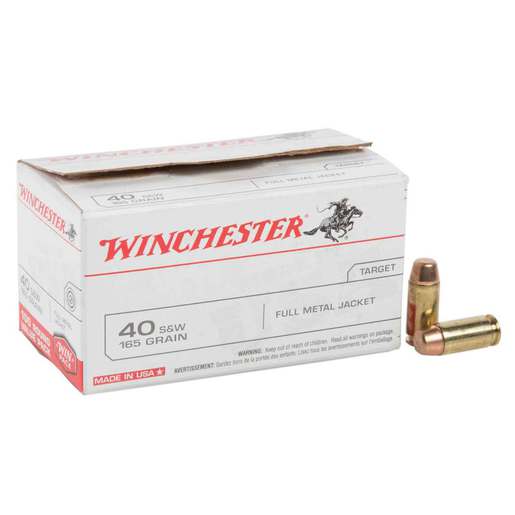 Winchester Target 40 S&W 165gr FMJ Handgun Ammo Ammo - 100 Rounds 100 Rounds Ammo