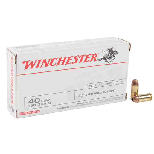 Winchester Target 40 S&W 180gr JHP Handgun Ammo Ammo - 50 Rounds 50 Rounds Ammo