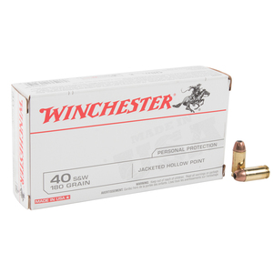 Winchester Target 40 S&W 180gr JHP Handgun Ammo - 50 Rounds