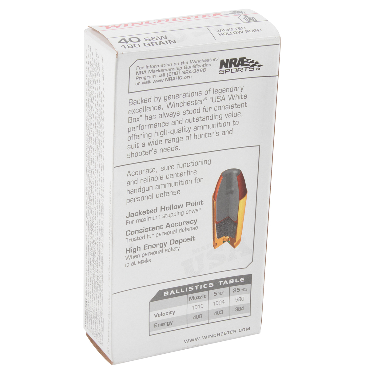 Winchester Target 40 S&W 180gr JHP Handgun Ammo - 50 Rounds Winchester Target 40 S&W 180gr JHP Handgun Ammo - 50 Rounds