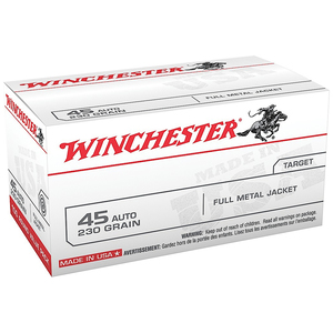Winchester Target 45 Auto (ACP) 230gr FMJ FN Handgun Ammo - 100 Rounds