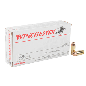 Winchester Target 45 Auto (ACP) 230gr FMJ FN Handgun Ammo