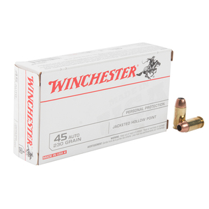 Winchester Target 45 Auto (ACP) 230gr JHP Handgun Ammo - 50 Rounds
