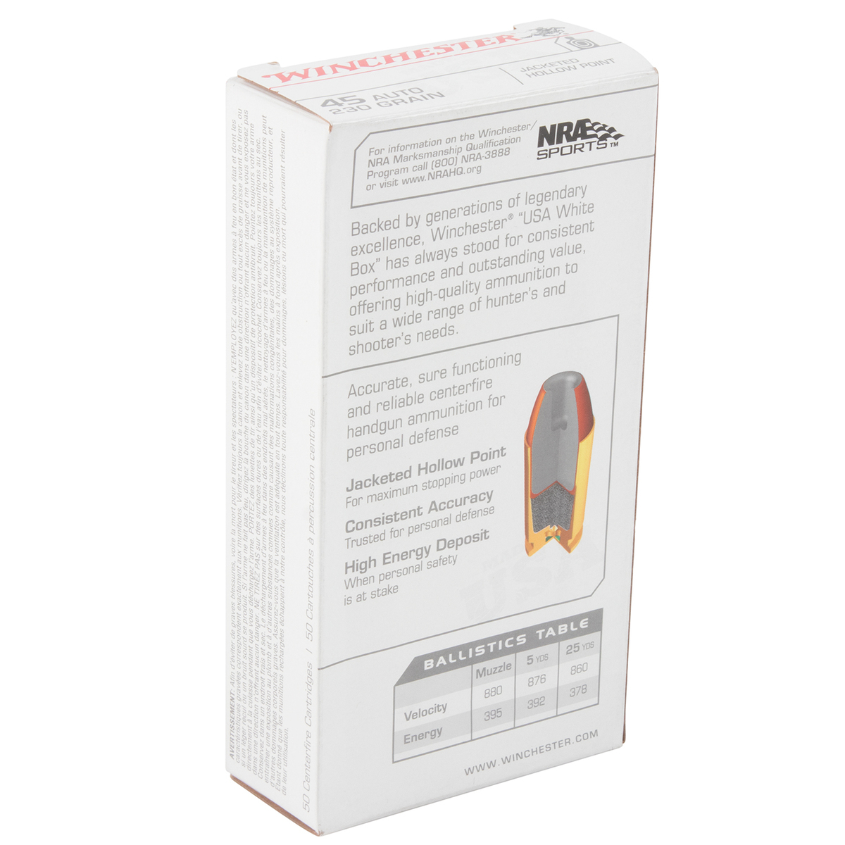 Winchester Target 45 Auto (ACP) 230gr JHP Handgun Ammo - 50 Rounds Winchester Target 45 Auto (ACP) 230gr JHP Handgun Ammo - 50 Rounds