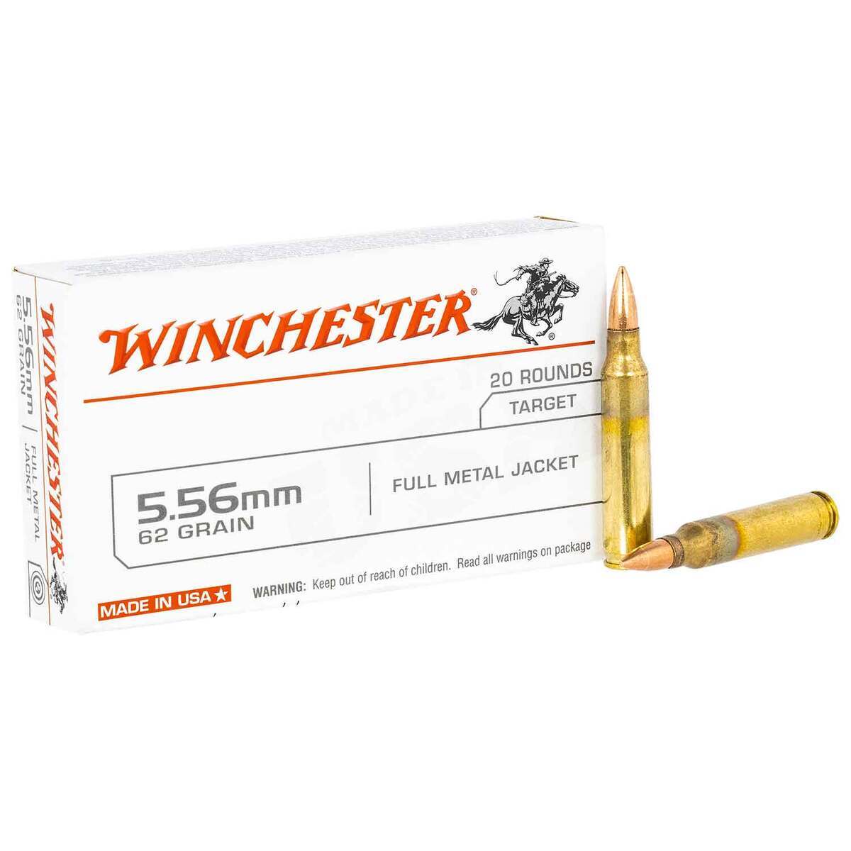 Win Target Winchester Target 5.56mm NATO 62gr FMJ Rifle Ammo - 20 Rounds ...