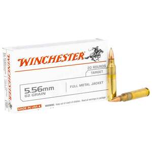 Winchester Target 5.56mm NATO 62gr FMJ Rifle Ammo - 20 Rounds