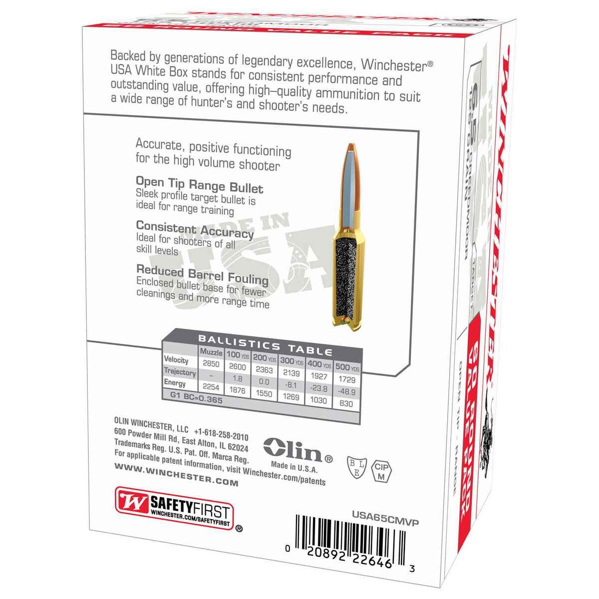 Winchester Target 6.5 Creedmoor 125gr FMJOT Rifle Ammo - 60 Rounds Winchester Target 6.5 Creedmoor 125gr FMJOT Rifle Ammo - 60 Rounds