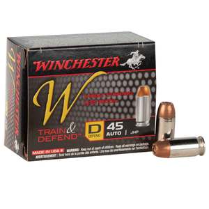 Winchester Train And Defend 45 Auto (ACP) 230gr JHP Handgun Ammo - 20 Rounds Winchester Train And Defend 45 Auto (ACP) 230gr JHP Handgun Ammo - 20 Rounds