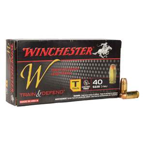 Winchester Train And Defend 40 S&W 180gr FMJ Handgun Ammo - 50 Rounds