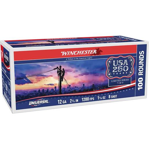 Winchester Universal 12 Gauge 2.75in #8 1-1/8oz Target Shotshells Ammo - 100 Rounds #8 100 Rounds #8 Ammo
