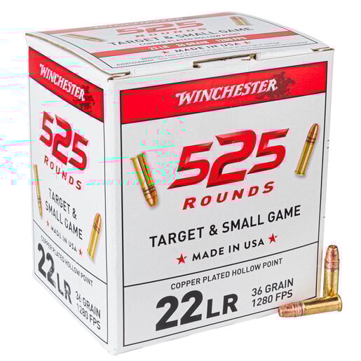 Winchester USA 22 Long Rifle 36gr C-PHP Rimfire Ammo Ammo - Bulk 525 Rounds Bulk 525 Rounds Ammo