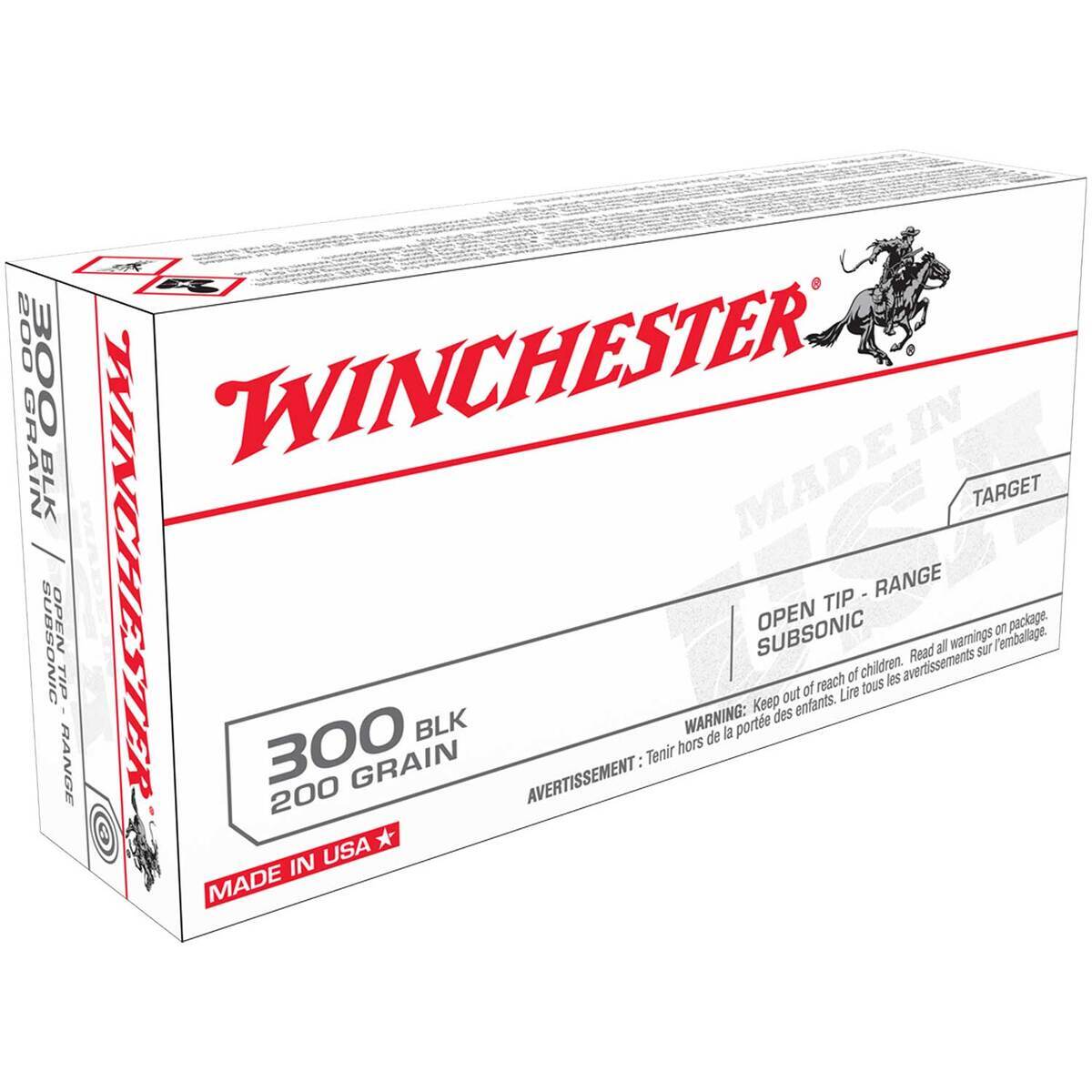 Winchester USA 300 AAC Blackout 200gr FMJ Rifle Ammo - 20 Rounds Winchester USA 300 AAC Blackout 200gr FMJ Rifle Ammo - 20 Rounds