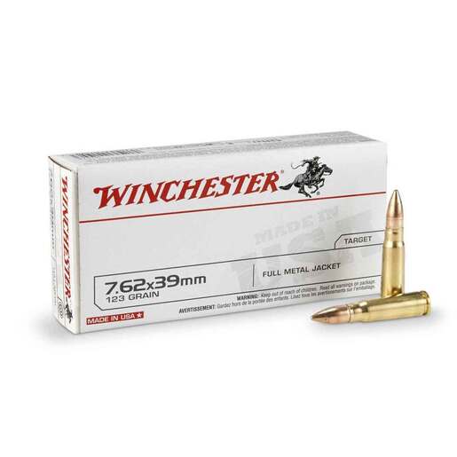 Winchester USA 7.62x39mm 123gr Full Metal Jacket Centerfire Rifle Ammo Ammo - 20 Rounds 20 Rounds Ammo