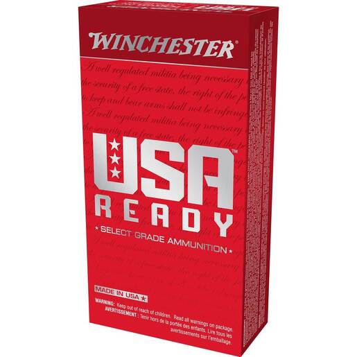 Winchester USA Ready 10mm Auto 180gr FMJFN Centerfire Handgun Ammo Ammo - 50 Rounds 50 Rounds Ammo