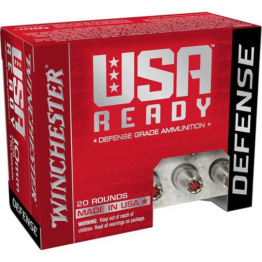 Winchester USA Ready Defense 10mm Auto 170gr HVHP Centerfire Handgun Ammo Ammo - 20 Rounds 20 Rounds Ammo