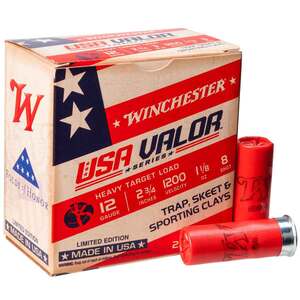 Winchester USA Valor 12 Gauge 2-3/4in #8 1-1/8oz Target Shotshells - 25 Rounds