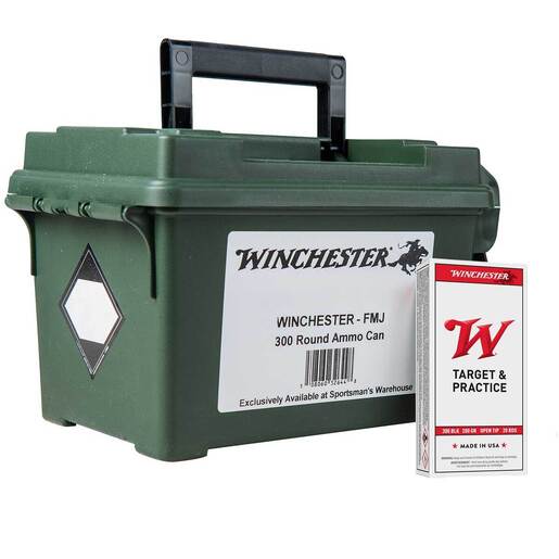 Winchester USA White Box 300 AAC Blackout 200gr FMJ Rifle Ammo Ammo - 300 Rounds 300 Rounds Ammo