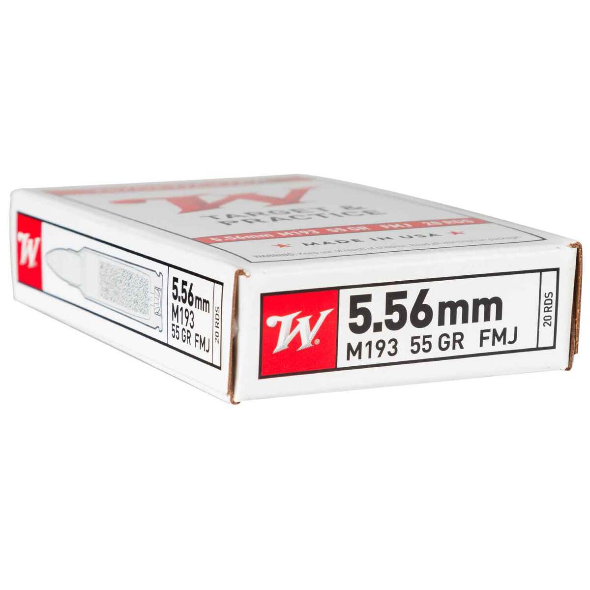 Winchester USA White Box 5.56mm NATO 55gr FMJ Rifle Ammo - 20 Rounds Winchester USA White Box 5.56mm NATO 55gr FMJ Rifle Ammo - 20 Rounds