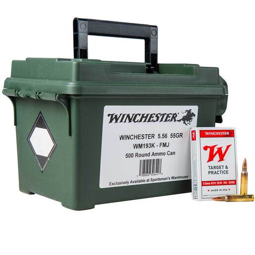 Winchester USA White Box 5.56mm NATO 55gr FMJ Rifle Ammo Ammo - Bulk 500 Rounds Bulk 500 Rounds Ammo