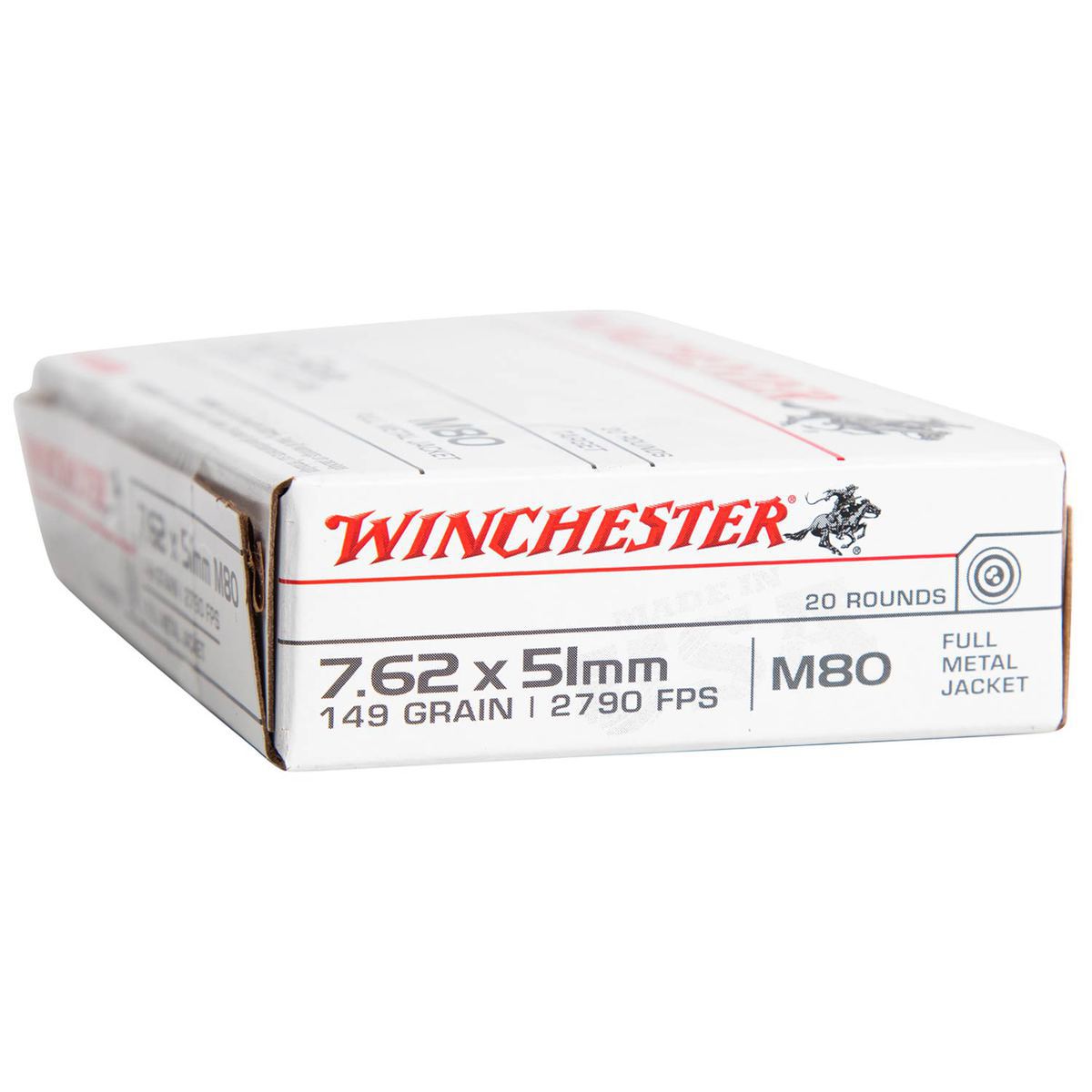 Winchester USA White Box 7.62mm NATO 149gr FMJLC Rifle Ammo - 20 Rounds Winchester USA White Box 7.62mm NATO 149gr FMJLC Rifle Ammo - 20 Rounds