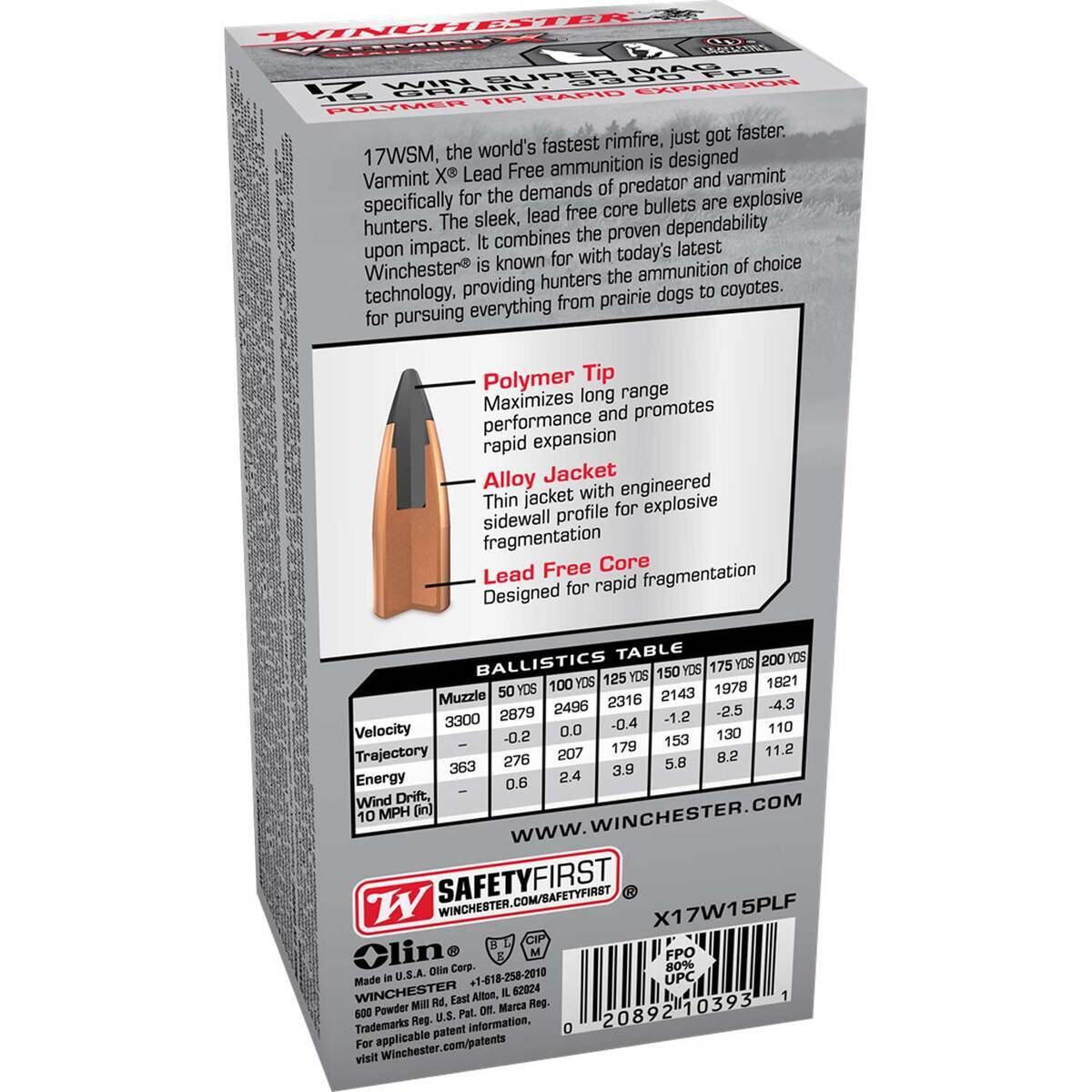 Winchester Varmint X 17 Winchester Super Mag 15gr Polymer Tip Rimfire Ammo - 50 Rounds Winchester Varmint X 17 Winchester Super Mag 15gr Polymer Tip Rimfire Ammo - 50 Rounds