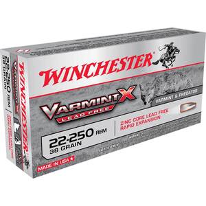 Winchester Varmint X 22-250 Remington 38gr Lead Free Rifle Ammo - 20 Rounds