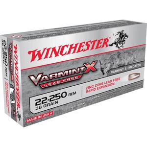 Winchester Varmint X 22-250 Remington 38gr Lead Free Rifle Ammo - 20 Rounds Winchester Varmint X 22-250 Remington 38gr Lead Free Rifle Ammo - 20 Rounds