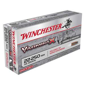 Winchester Varmint X 22-250 Remington 55gr PTRE Rifle Ammo - 20 Rounds
