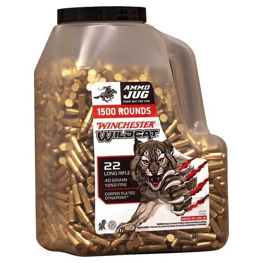 Winchester Wildcat 22 Long Rifle 40gr LRN Handgun Ammo – 1500 Rounds