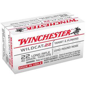 Winchester Wildcat 22 Long Rifle 40gr RN Rimfire Ammo - 500 Rounds