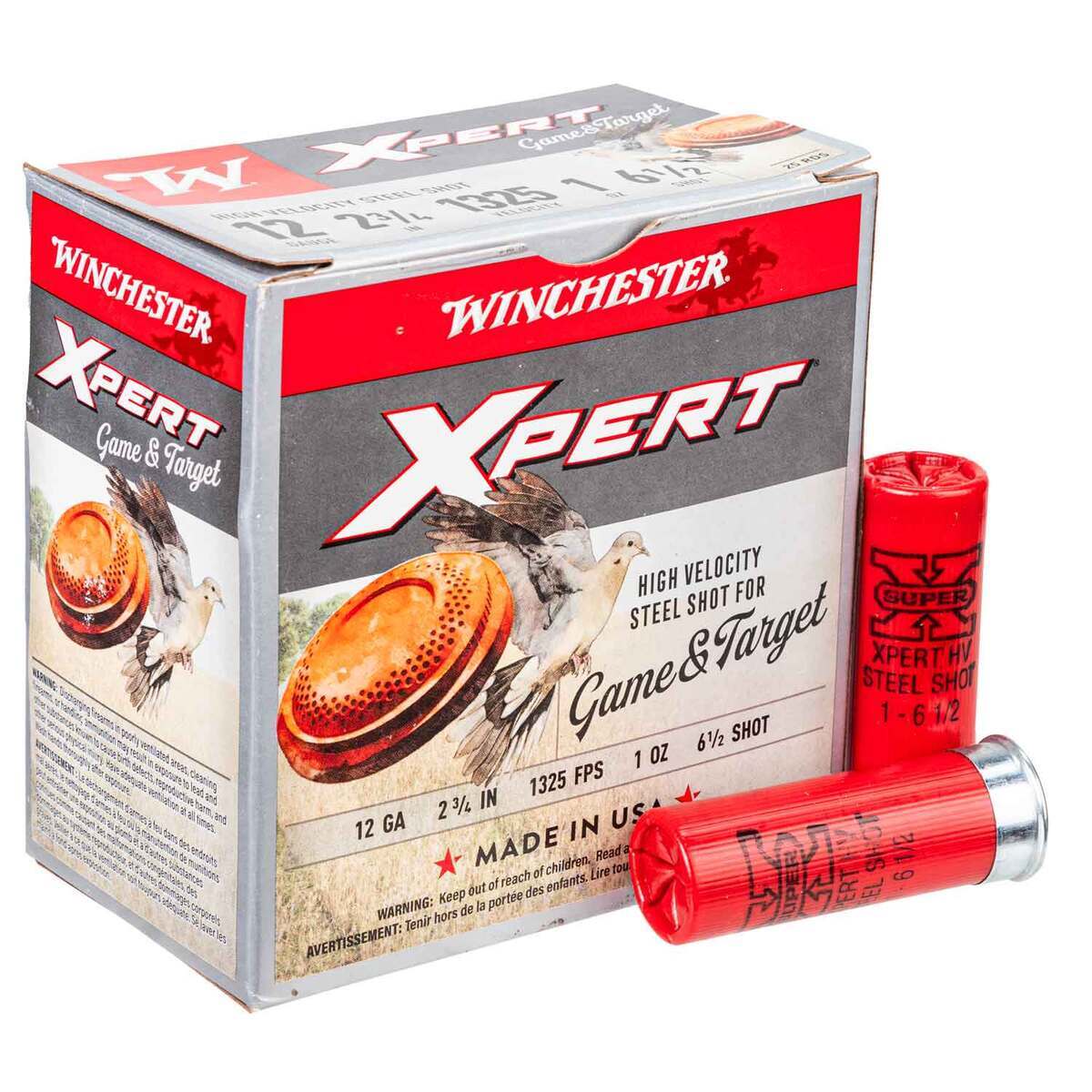 Winchester Xpert High Velocity Game & Target 12ga 2-3/4 1 oz #6 Steel Shot  Lead-Free 25/Box - MUNITIONS EXPRESS