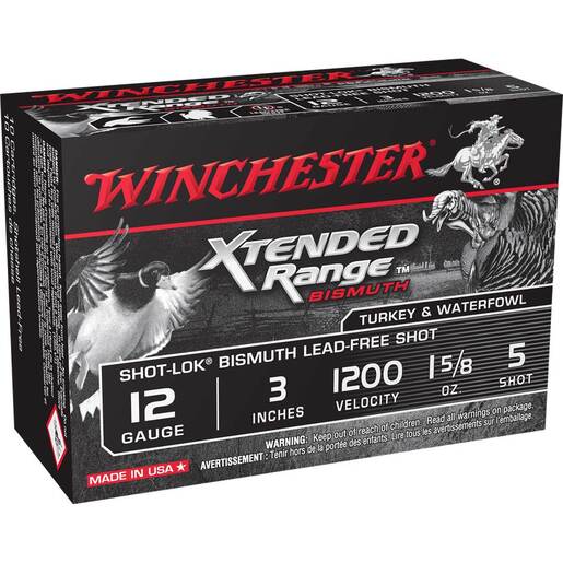 Winchester Xtended Range Bismuth 12 Gauge 2in 1-5/8oz #5 Turkey Shotshells – 10 Rounds – #5