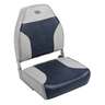 Wise Traditional High Back Fishing Boat Seat - Grey/Navy - Gray/Navy 21.5inX17inX21in