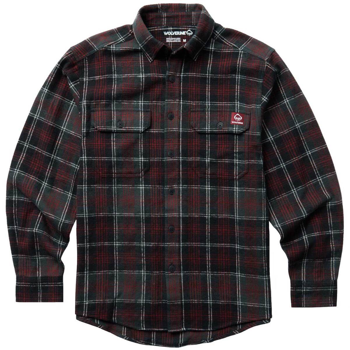 Wolverine Men's Glacier Flannel Long Sleeve Casual Shirt Wolverine Men's Glacier Flannel Long Sleeve Casual Shirt