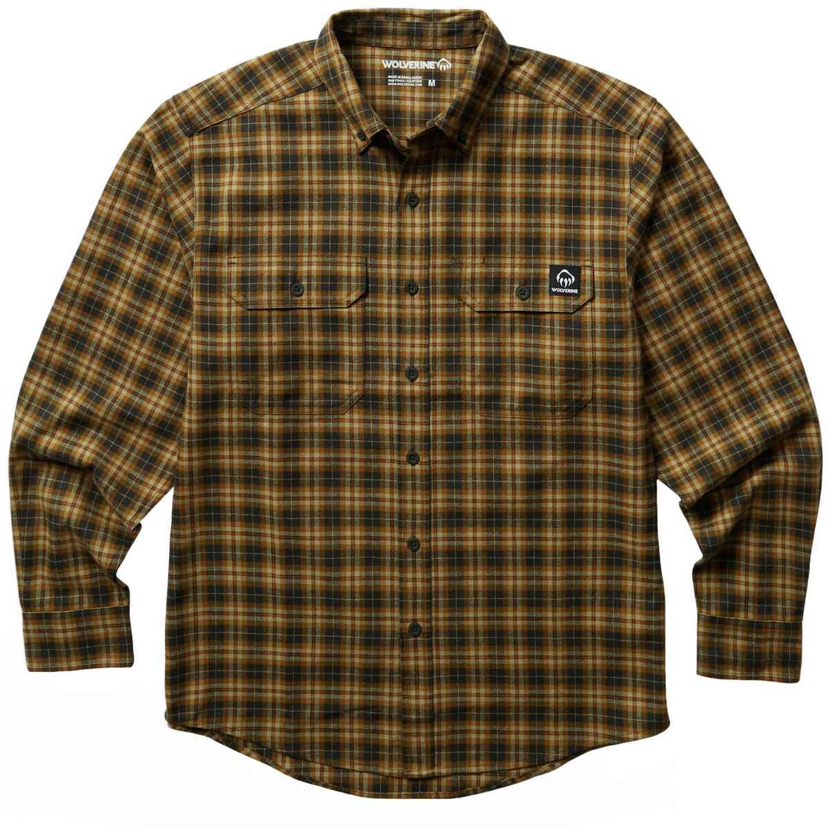Wolverine Men's Glacier Midweight Flannel Long Sleeve Work Shirt Wolverine Men's Glacier Midweight Flannel Long Sleeve Work Shirt