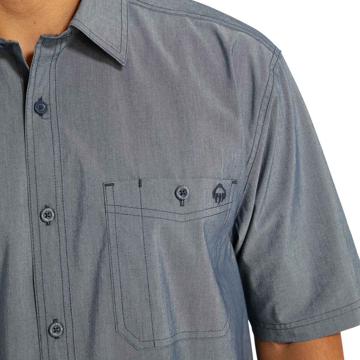 Wolverine Men's Grayson Chambray Short Sleeve Work Shirt Wolverine Men's Grayson Chambray Short Sleeve Work Shirt
