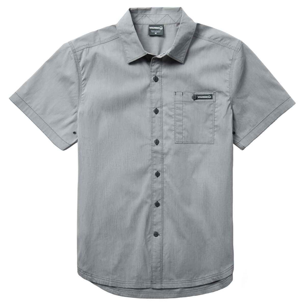 Wolverine Men's Greyson II Stretch Chambray Short Sleeve Work Shirt Wolverine Men's Greyson II Stretch Chambray Short Sleeve Work Shirt