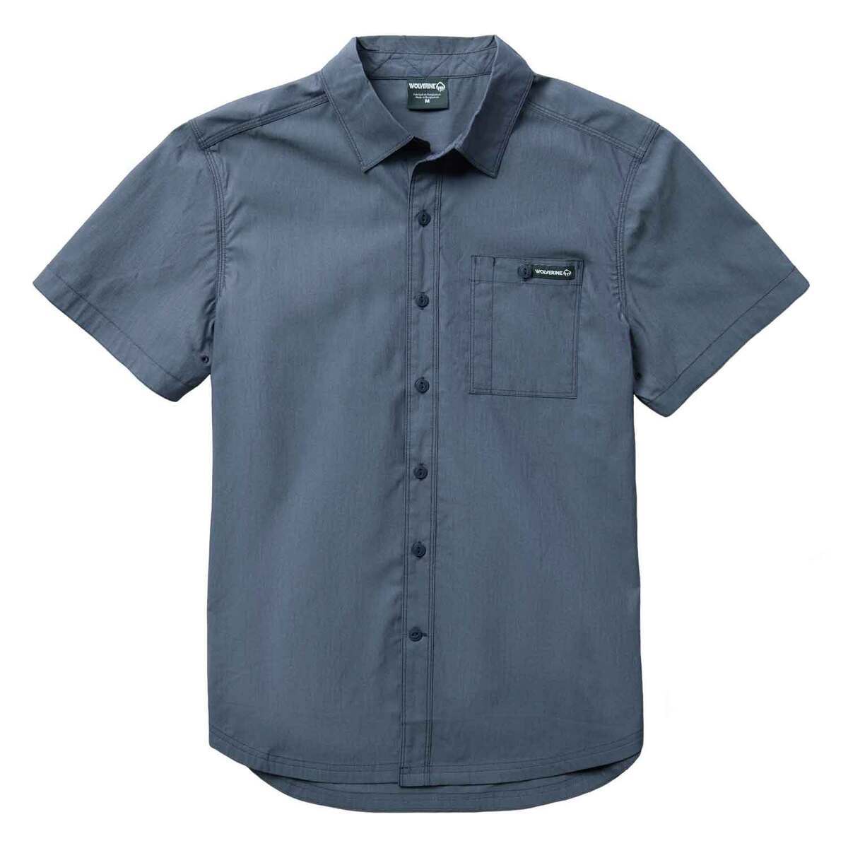 Wolverine Men's Greyson II Stretch Chambray Short Sleeve Work Shirt Wolverine Men's Greyson II Stretch Chambray Short Sleeve Work Shirt