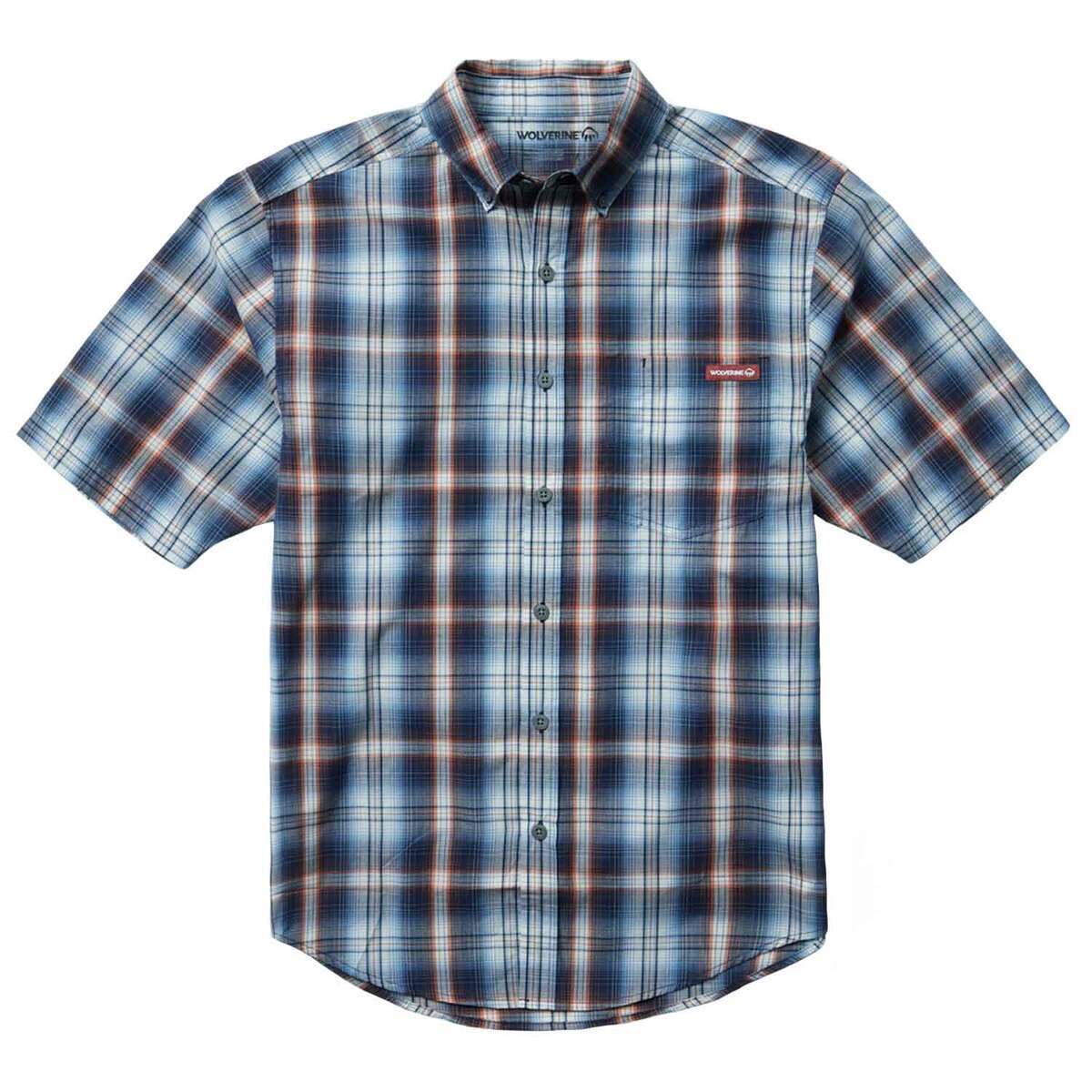 Wolverine Men's Mortar Plaid Short Sleeve Work Shirt Wolverine Men's Mortar Plaid Short Sleeve Work Shirt