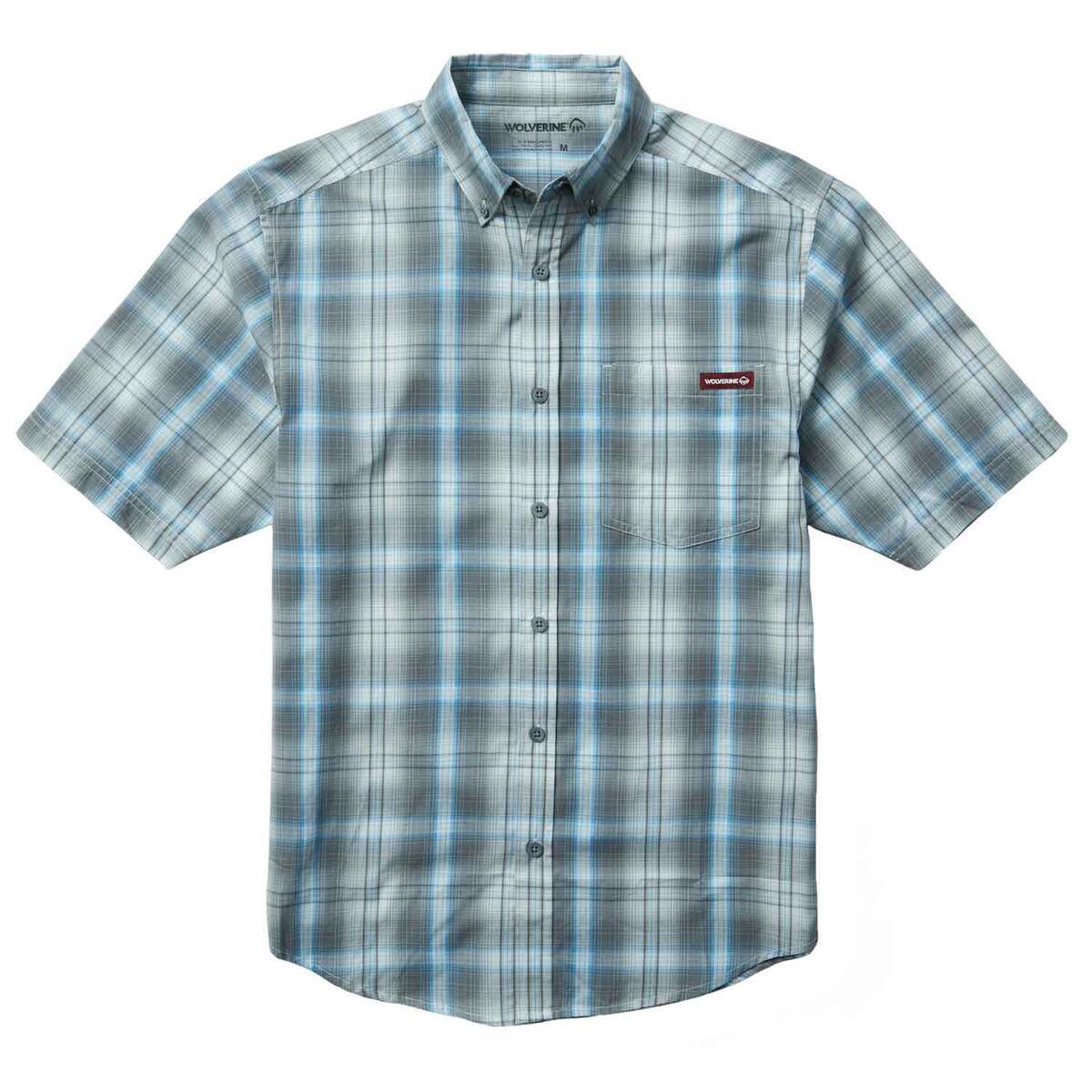 Wolverine Men's Mortar Plaid Short Sleeve Work Shirt Wolverine Men's Mortar Plaid Short Sleeve Work Shirt