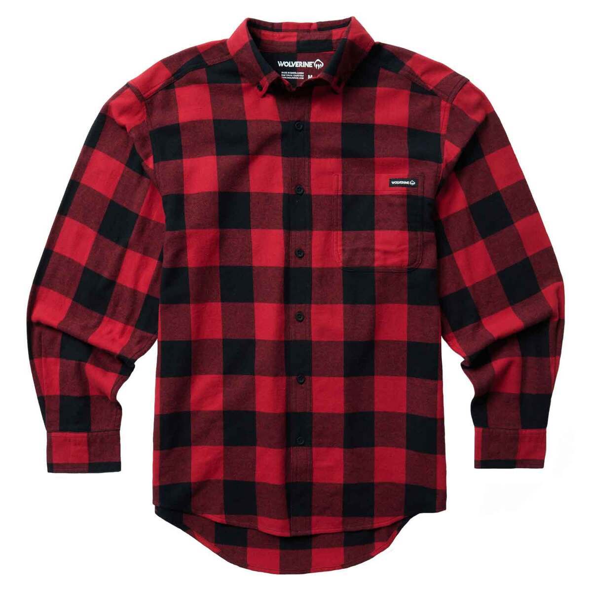 Wolverine Men's Pike Flannel Long Sleeve Work Shirt Wolverine Men's Pike Flannel Long Sleeve Work Shirt