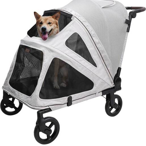 Wonderfold Hudson LG Flat Fold Dog Stroller - Gray