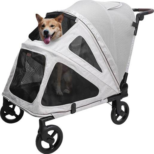 Wonderfold Hudson MD Flat Fold Dog Stroller - Gray
