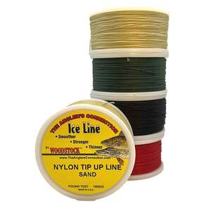 woodstock braided fishing line Tip-Up 1000 Yards, #36 Green, 8+12 Braid, Abrasion-Resistant Ice step heat set and waterproofing process to reduce stretch and resist ice up (freezing) in cold water temperatures Woodstock Wicked Good Rigging Floss