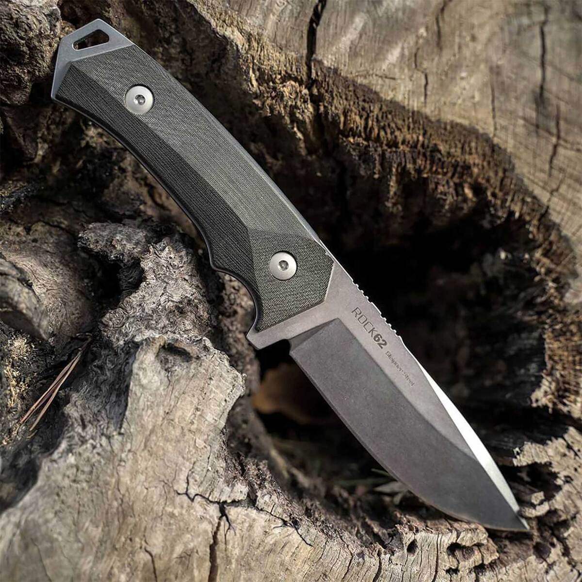 WOOX Rock 62 Micarta 4.25 inch Fixed Blade - Black - Black WOOX Rock 62 Micarta 4.25 inch Fixed Blade - Black - Black